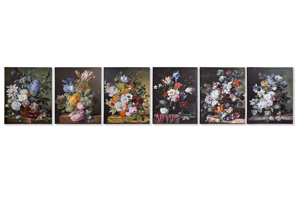 DECO CU-169816 TABLEAU TOILE MDF 40X1,8X50 FLEURS 6 MOD.
