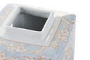 DECO LD-190188 VASE PORCELAINE 15,5X15,5X21,5 FLEURS BLEU
