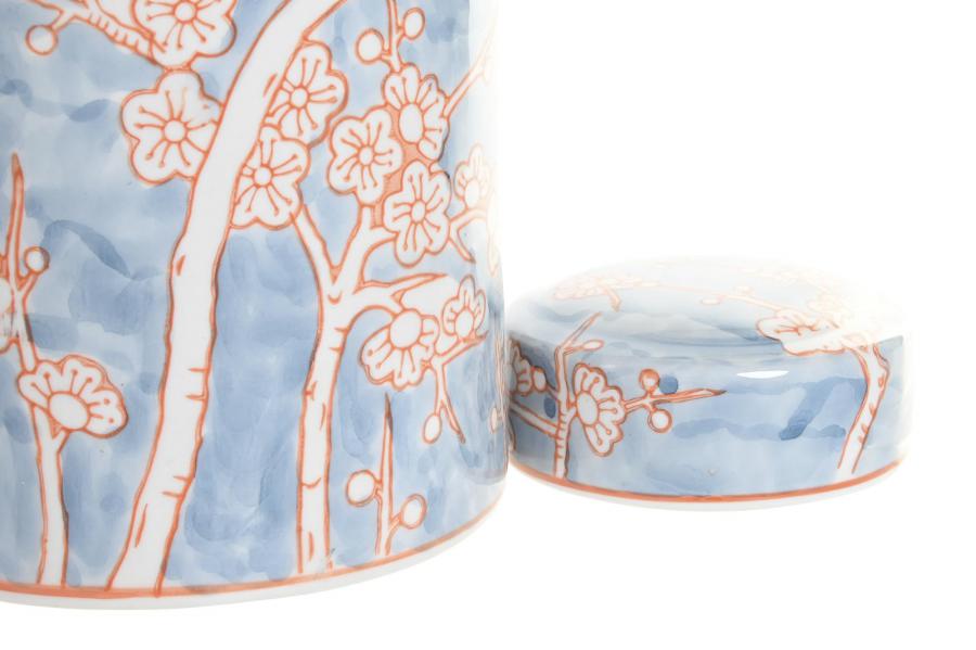 DECO LD-190190 VASE PORCELAINE 18X18X30 FLEURS BLEU
