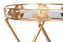 DECO MB-194495 TABLE AUXILIAIRE METAL VERRE 49X49X72 FEUILLE MAT