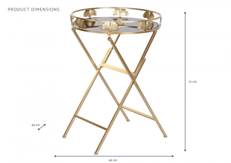 DECO MB-194495 TABLE AUXILIAIRE METAL VERRE 49X49X72 FEUILLE MAT