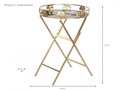 DECO MB-194495 TABLE AUXILIAIRE METAL VERRE 49X49X72 FEUILLE MAT