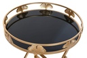 DECO MB-194495 TABLE AUXILIAIRE METAL VERRE 49X49X72 FEUILLE MAT