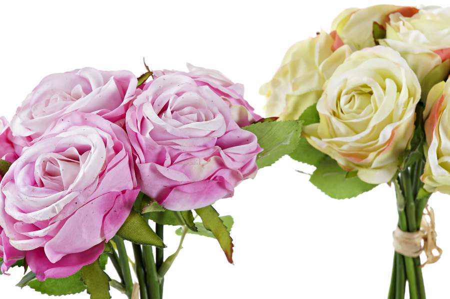 DECO JA-189323 BOUQUET POLYESTER PE 20X20X22 6 ROSES 2 MOD.