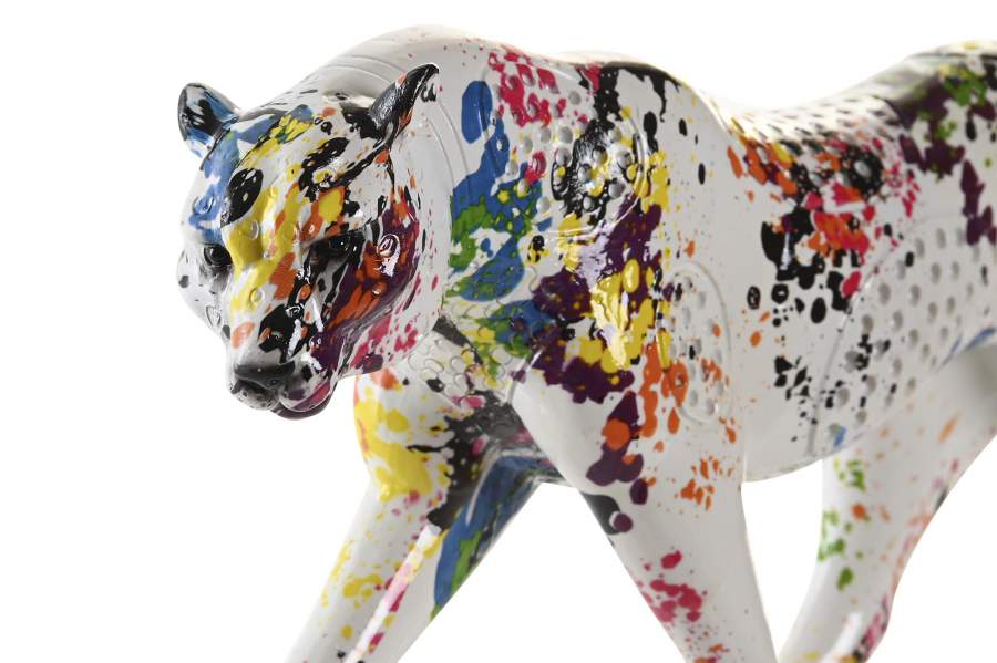 DECO FD-202698 FIGURE RESINE 32,5X7X16 LÅOPARD MULTICOLORE