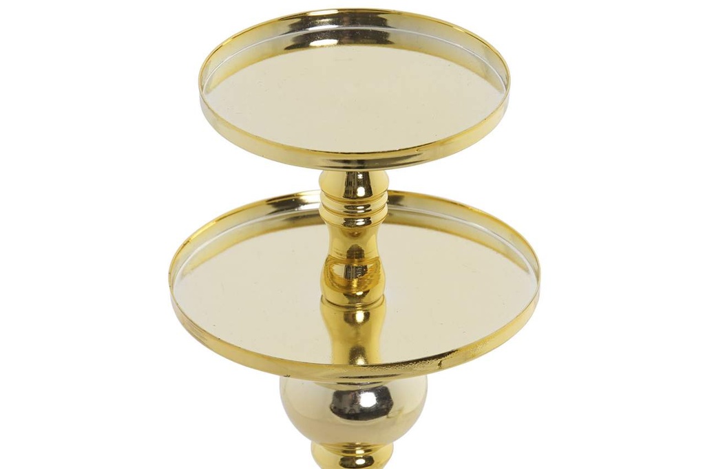DECO PV-192887 BOUGEOIR METAL VERRE 13X13X53 BICOLOR DORE