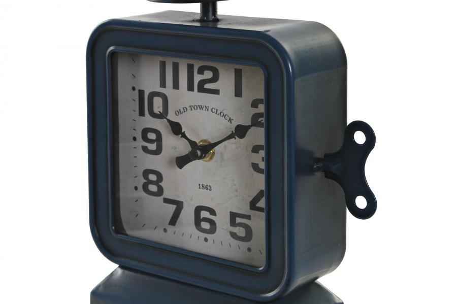DECO RE-179998 HORLOGE POSER FER 19X8X28 BLEU