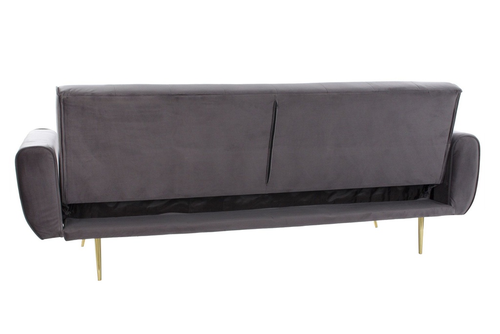 DECO MB-175882 CANAPE LIT VELVET METAL 213X79X82 40KG. GREY