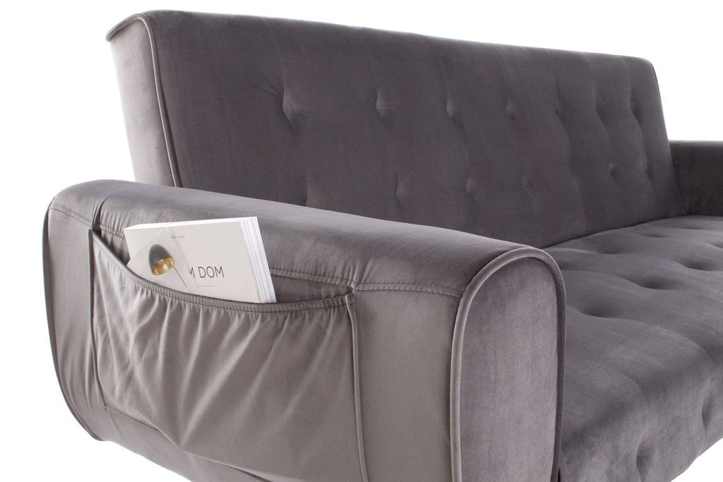 DECO MB-175882 CANAPE LIT VELVET METAL 213X79X82 40KG. GREY