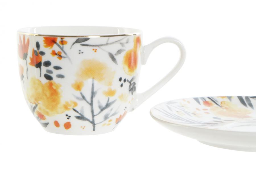 DECO PC-189350 TASSE SET 2 PORCELAINE 8,5X6X5 90ML MULTICOLORE
