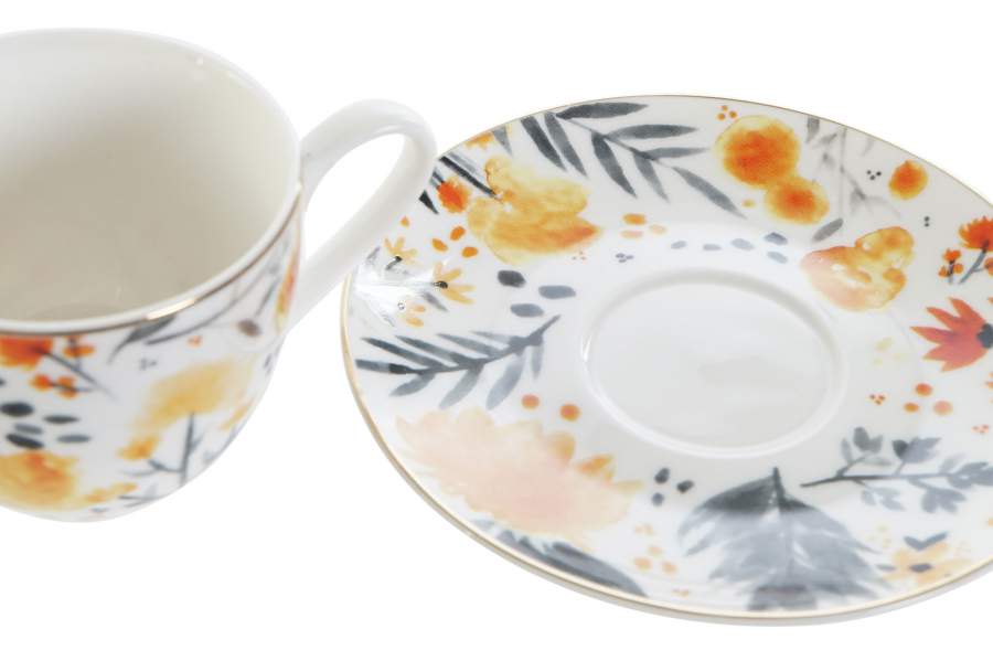 DECO PC-189350 TASSE SET 2 PORCELAINE 8,5X6X5 90ML MULTICOLORE