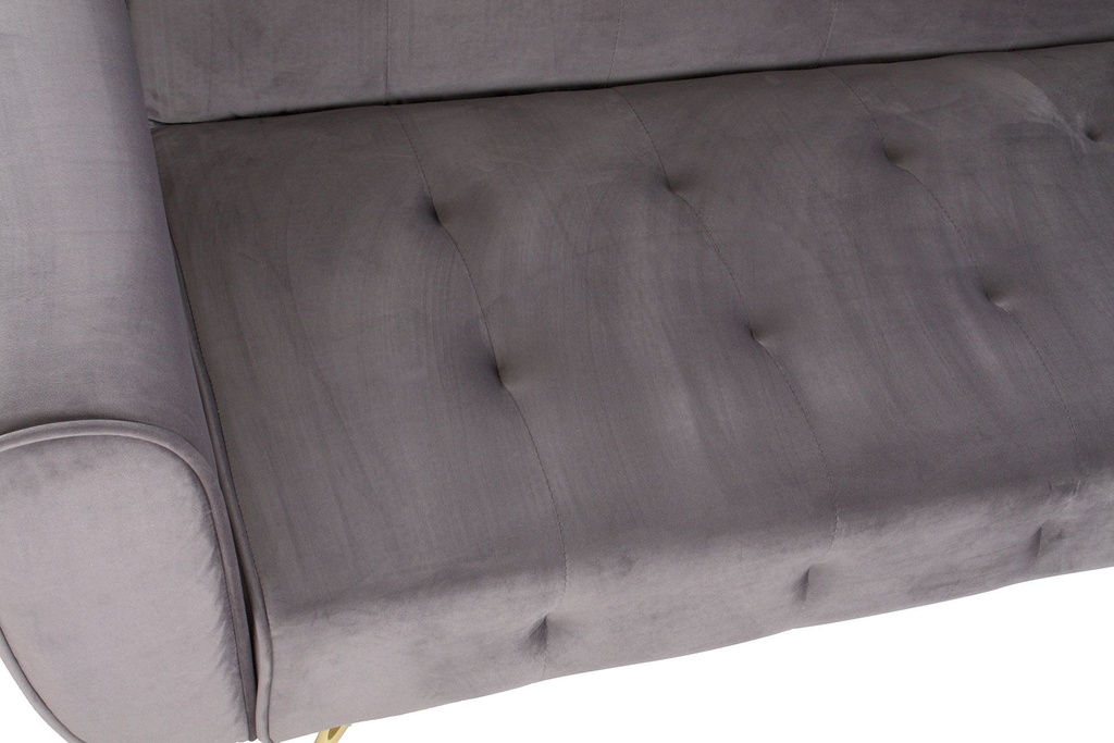 DECO MB-175882 CANAPE LIT VELVET METAL 213X79X82 40KG. GREY