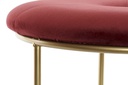 DECO MB-157473 STOOL POLYESTER METAL 36X36X40 VELVET BORDEAUX