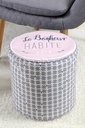 LL ST C87636002-PR JOIE POUF ROND ROSE 30X30 CM, PE