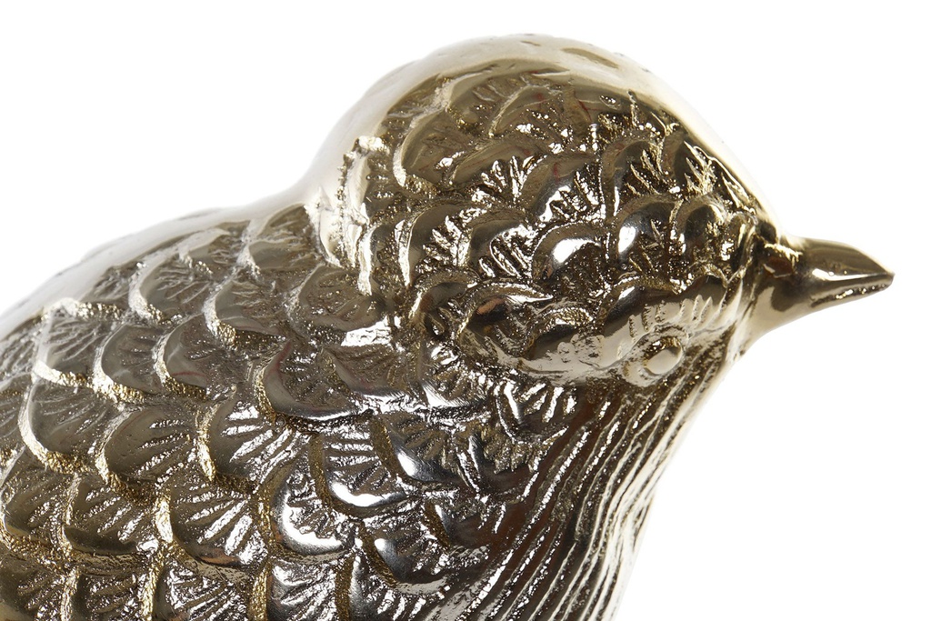 DECO FD-162394 FIGURE ALUMINIUM 28X15X48 OISEAU VIEILLI DORÉ