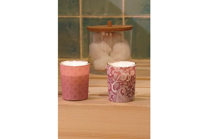 DECO VE-178547 BOUGIE SET 3 GLASS 5X5X6 45 GR, PERFUMED 3 MOD.