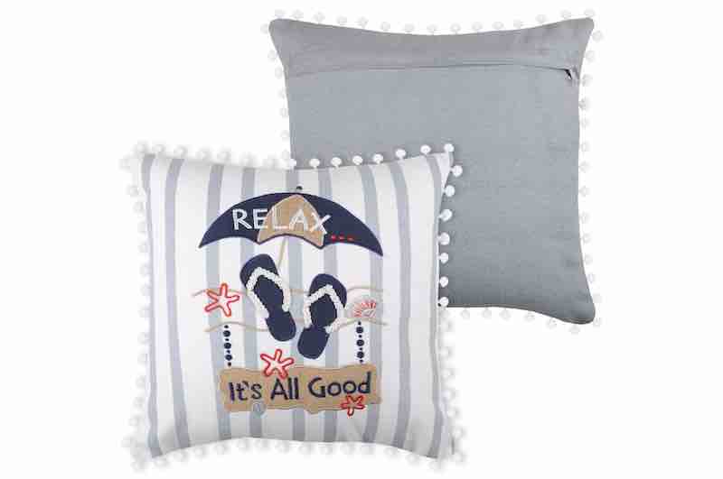 LL ST  C0A560003 DEAUVILLE COUSSIN 40X40 GRIS - TONG 100%CO PCB 6