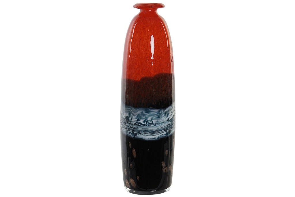 DECO JV-172298 VASE VERRE 8X28,5 8 ROUGE