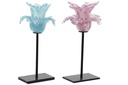 DECO PV-165031 BOUGEOIR VERRE METAL 12X12X24 FLEUR 2 MOD.