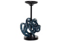 DECO PV-172304 BOUGEOIR VERRE METAL 13X13X25 BALLE BLEU