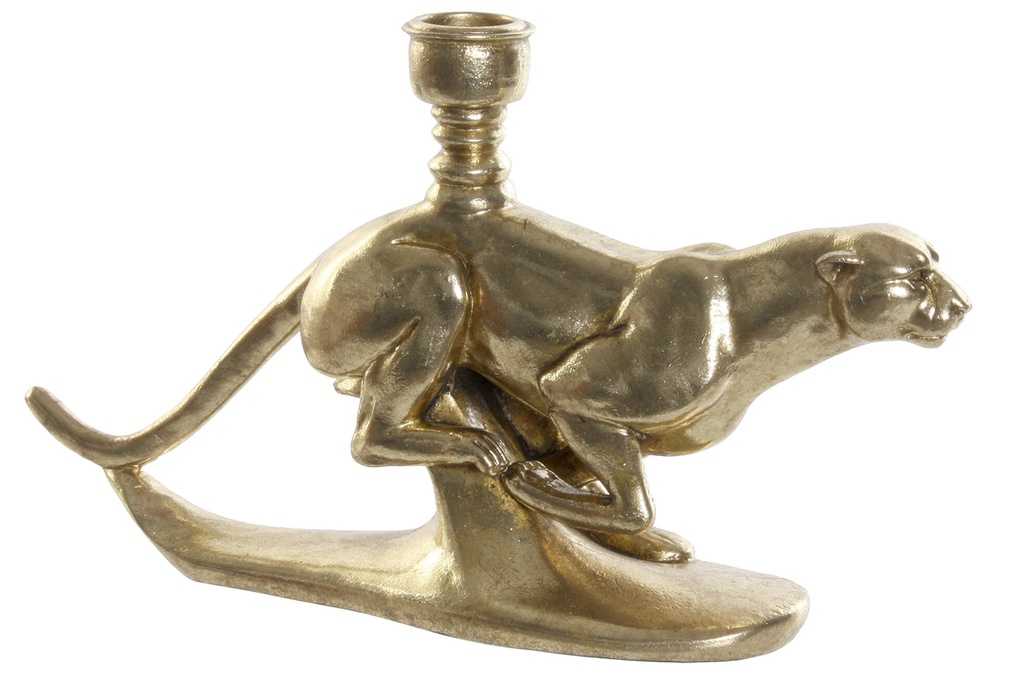 DECO RF-177480 FIGURE RESINE 25X6X14 LEOPARD DORE