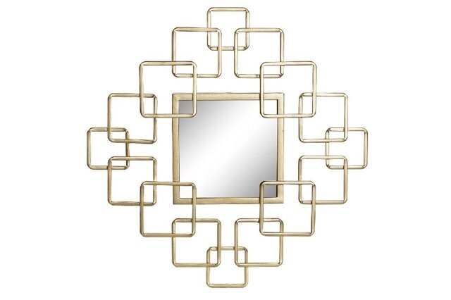 DECO ES-186457 MIROIR METAL MIROIR 40,5X2,5X40,5 DORE