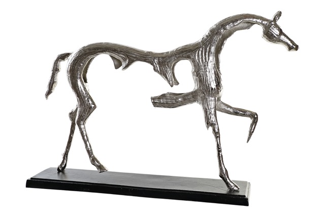 DECO FD-185650 FIGURE ALUMINIUM 69X15X49 CHEVAL ARGENTE