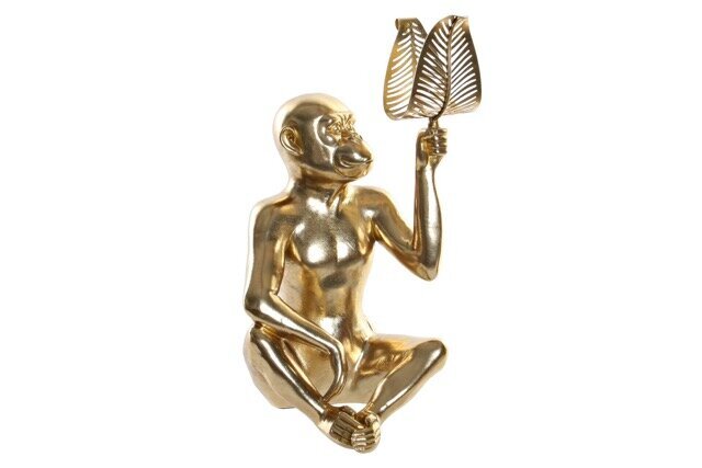 DECO FD-189964 FIGURE RESINE METAL 27X25X43,5 FEUILLE DE SINGE