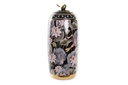 DECO JR-190246 VASE PORCELAINE 18X18X42 FLEURS NOIR