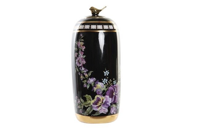 DECO JR-190249 VASE PORCELAINE 19X19X42 FLEURS MULTICOLORE