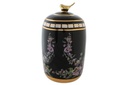 DECO JR-190251 VASE PORCELAINE 14X14X24 FLEURS NOIR