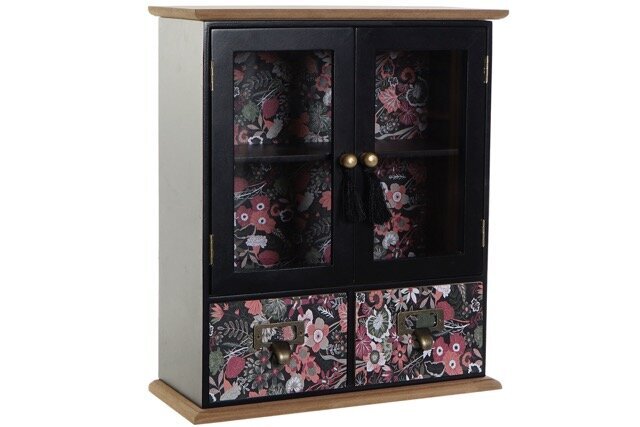 DECO LD-191443 BOITE ACCESOIRES MDF VERRE 30X12X35 NEGRO
