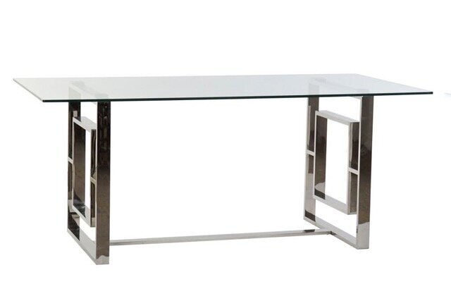 DECO MB-182548 TABLE ACIER VERRE 180X90X75