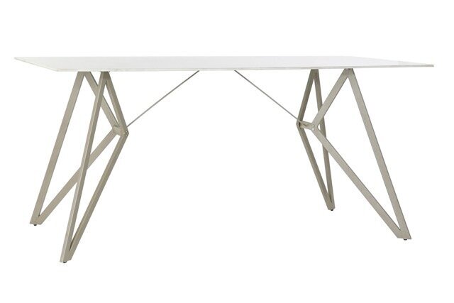 DECO MB-182767 TABLE METAL RESINE 160X90X76 SIMIL MARBRE GRIS