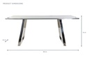 DECO MB-190886 TABLE ACIER VERRE 180X90X76 GRIS FONCE