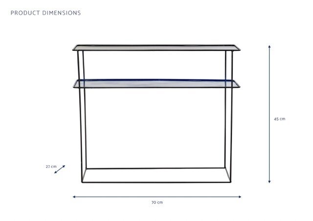 DECO MB-191343 CONSOLE SET 2 METAL 70X27X45 BLEU