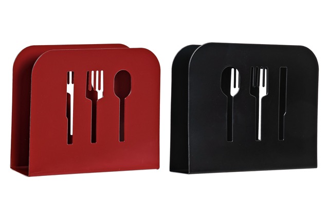 DECO PC-186204 PORTE-SERVIETTES METAL 15X4X12,5 COUVERTS 2 MOD.