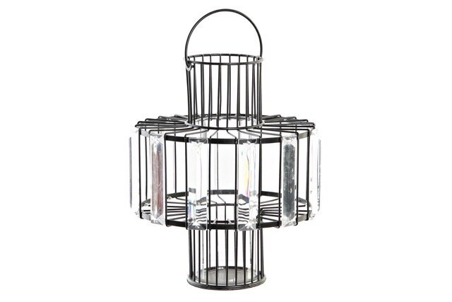 DECO PV-198883 BOUGEOIR METAL VERRE 20X20X26 NOIR