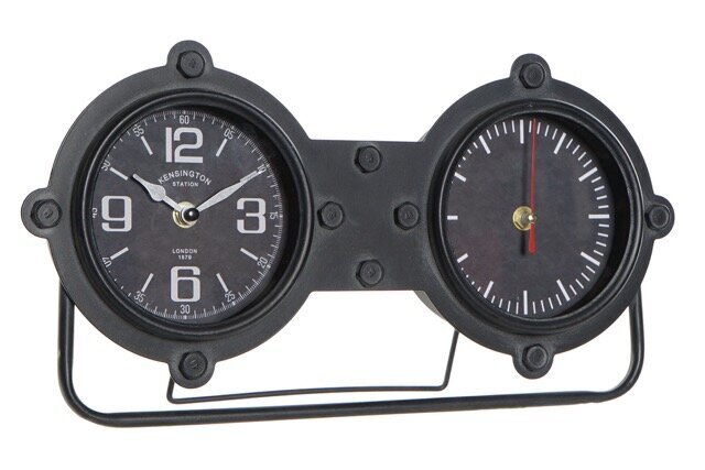 DECO RE-187291 HORLOGE POSER FER VERRE 38X7X20 NOIR