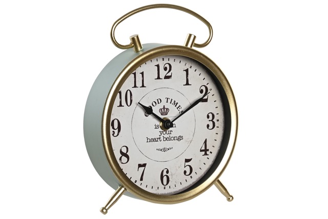 DECO RE-206406 HORLOGE POSER METAL 16,5X4,2X23 DORE