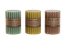 DECO VE-209678 BOUGIE CIRE 7X7X10 310 GR, 3 MOD.