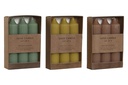 DECO VE-209679 BOUGIE SET 3 CIRE CARTON 3X3X15 100 GR, 3 MOD.