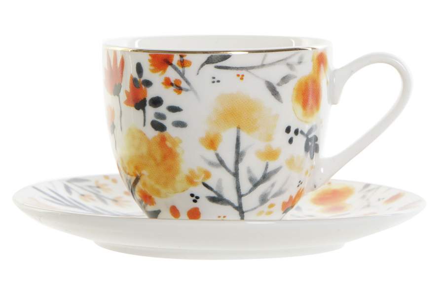 DECO PC-189350 TASSE SET 2 PORCELAINE 8,5X6X5 90ML MULTICOLORE