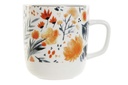 DECO PC-189347 MUG PORCELAINE 12X8,5X9,5 380ML, FLEURS ORANGE