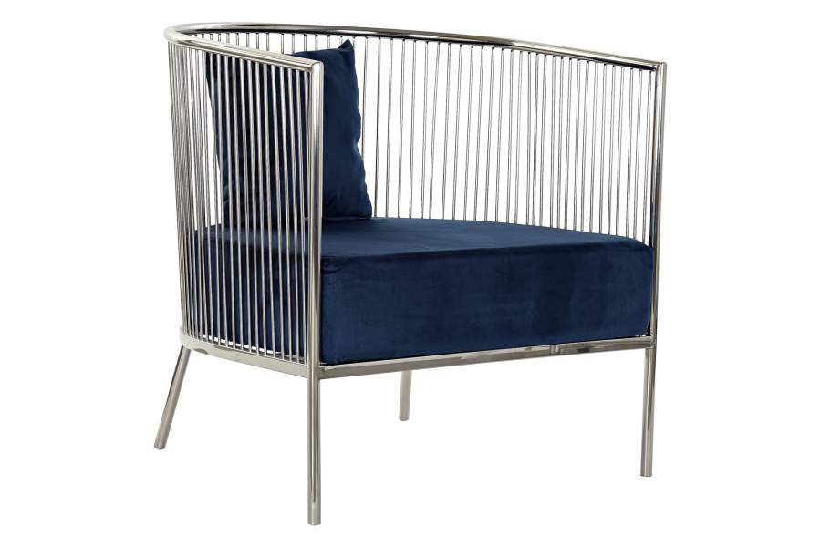 DECO MB-182528 FAUTEUIL ACIER POLYESTER 66X69X70 BLEU MARINE