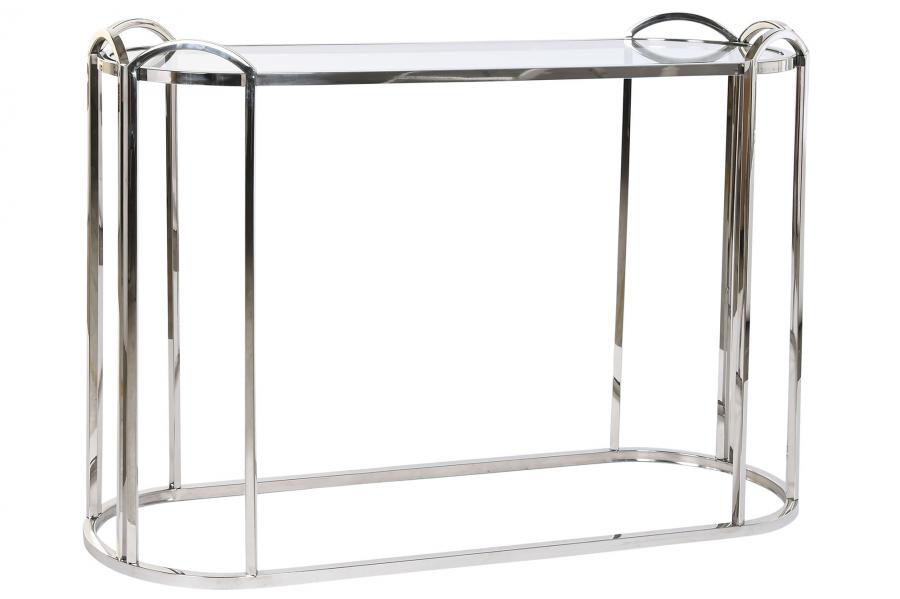 DECO MB-185285 CONSOLE METAL VERRE 115,5X36,5X78 ARGENTE