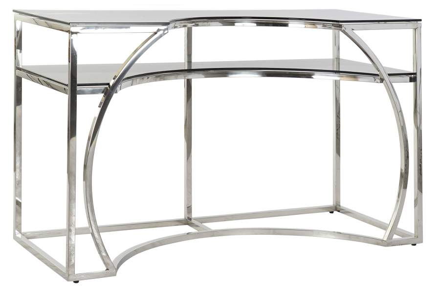 DECO MB-182518 CONSOLE ACIER VERRE 120X50X75 ARGENTE