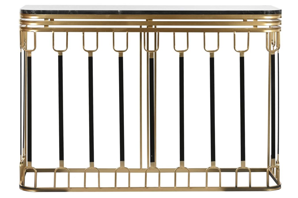 DECO MB-211066 CONSOLE METAL MARBRE 120x40x84 NOIR