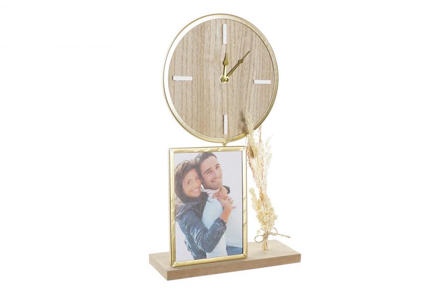 DECO RE-196548 HORLOGE POSER MDF METAL 24X8X40 CADRE PHOTO