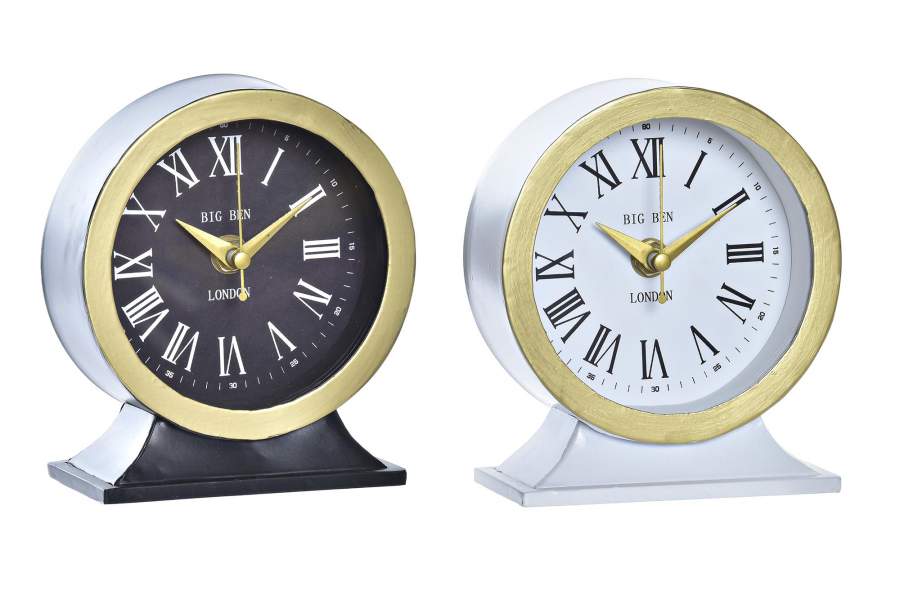 DECO RE-196382 HORLOGE POSER FER VERRE 12X6X13 2 MOD.